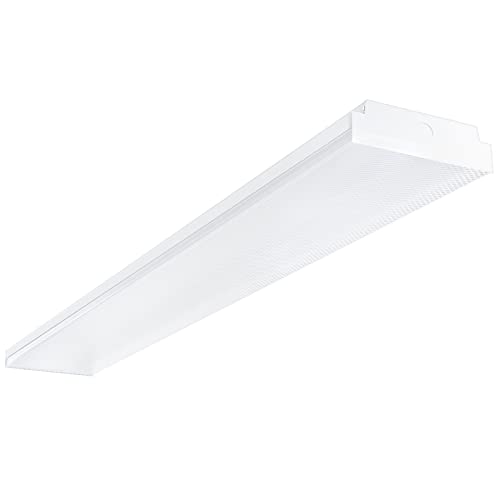 AntLux 4FT LED Wraparound Light 40W LED Garage Shop Lights, 40W 4400LM, 4000K, 4 Foot Wrap Around Fixture, 48 Inch Linear Strip Flush Mount Office Ceiling Lighting, 128W Fluorescent Tube Replacement