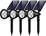 InnoGear Solar Outdoor Lights, Solar Lights Outdoor Waterproof Solar Spot Lights Outdoor Spotlight for Yard Landscape Lighting Wall Lights Auto On/Off for Pathway Garden, Pack of 4 (White)