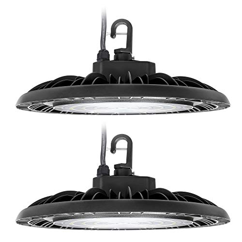 Hyperikon UFO LED High Bay Light 150W (600 Watt Replacement), Shop and Warehouse Area Lighting, DLC, 2 Pack