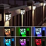 Otdair Solar Fence Lights Outdoor, 8 Pcs LED Fence Solar Lights Waterproof, Garden Solar Deck Lights for Post, Patio, Step, Stair, Pathway and Yard, White