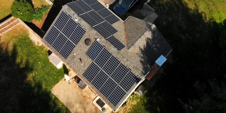 House Covered with Solar Panels